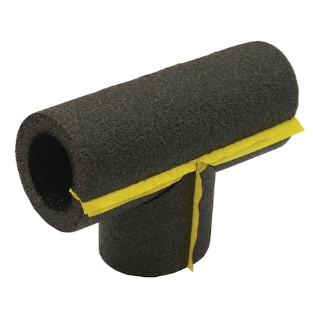 Jones Stephens 1-1/4in. ID Self-Sealing Black Polyethylene Foam Pipe Insulation Tee, 3/8in. Wall Thickness I59125